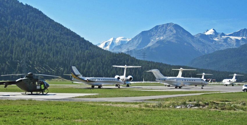 Saint-Moritz - Samedan: leje af privatfly