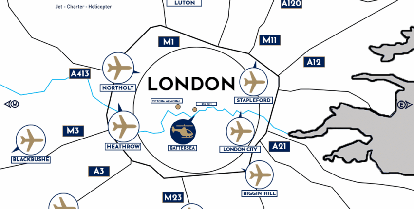 Paris - London: leje af privatfly