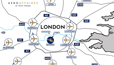 Hvor kan man lande et privatfly i London?